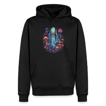 Mushroom | Fantasy Pilze Wald Natur Goa Festival - Männer Premium Bio Hoodie - Schwarz - Vorne - Nico (187cm)