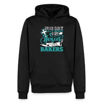 Baker Nobody Is Perfect Except Jesus And Bakers - Men’s Premium Organic Hoodie - black - Front - Nico (187cm)