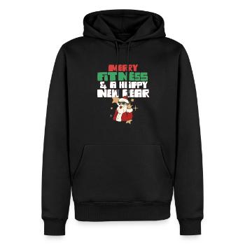 Merry Fitness And A Happy New Rear Christmas Gym - Männer Premium Bio Hoodie - Schwarz - Vorne - Nico (187cm)