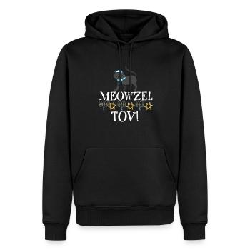 Meowzel Tov Joyeux Hanoukka Chat juif de Chrismukkah - Sweat à capuche Premium bio Homme - noir - Devant - Nico (187cm)
