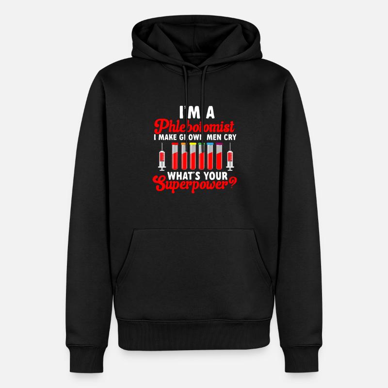 Phlébotomie Prise de sang Infirmière - Sweat à capuche Premium bio Homme - noir