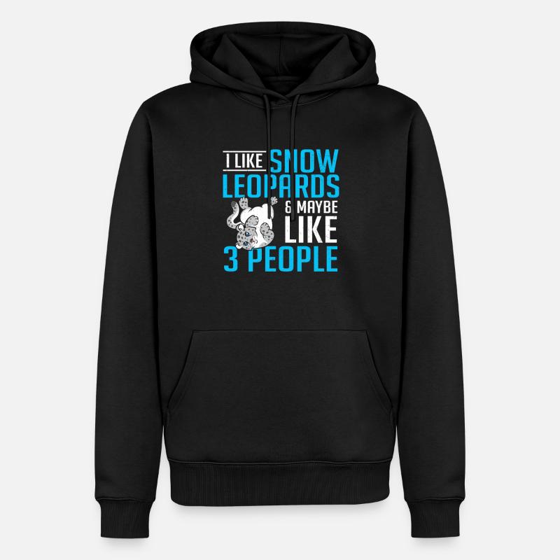 Schneeleopard - Männer Premium Bio Hoodie - Schwarz