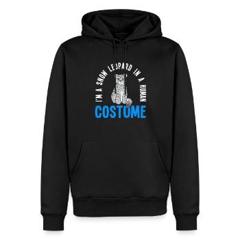 Schneeleopard - Männer Premium Bio Hoodie - Schwarz - Vorne - Nico (187cm)