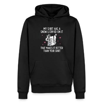 Schneeleopard - Männer Premium Bio Hoodie - Schwarz - Vorne - Nico (187cm)