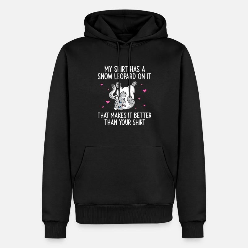 Schneeleopard - Männer Premium Bio Hoodie - Schwarz