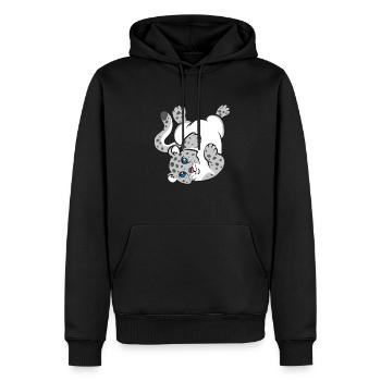 Schneeleopard - Männer Premium Bio Hoodie - Schwarz - Vorne - Nico (187cm)