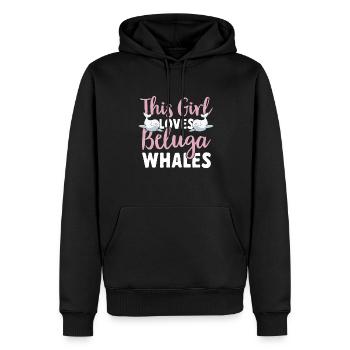 Weißwal Beluga Wal - Männer Premium Bio Hoodie - Schwarz - Vorne - Nico (187cm)