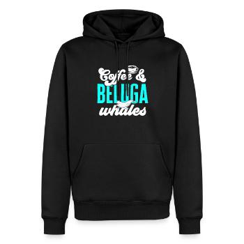 Weißwal Beluga Wal - Männer Premium Bio Hoodie - Schwarz - Vorne - Nico (187cm)