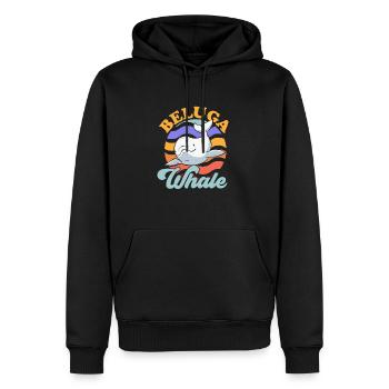 Weißwal Beluga Wal - Männer Premium Bio Hoodie - Schwarz - Vorne - Nico (187cm)