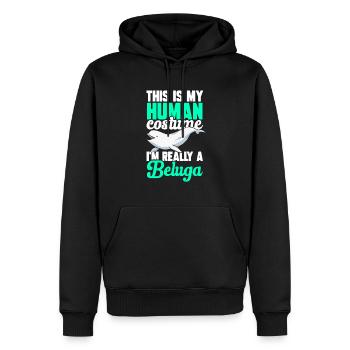 Weißwal Beluga Wal - Männer Premium Bio Hoodie - Schwarz - Vorne - Nico (187cm)