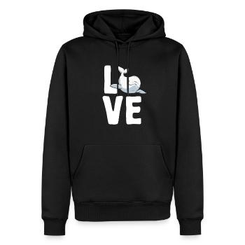 Weißwal Beluga Wal - Männer Premium Bio Hoodie - Schwarz - Vorne - Nico (187cm)