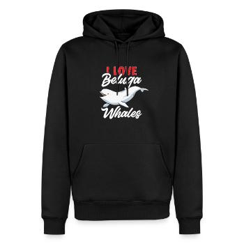 Weißwal Beluga Wal - Männer Premium Bio Hoodie - Schwarz - Vorne - Nico (187cm)