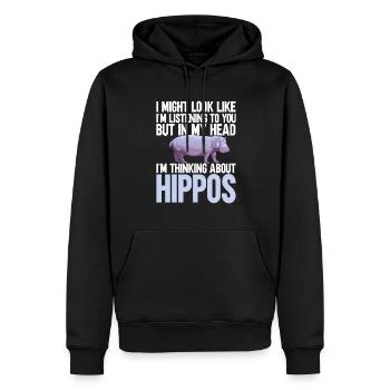 Hippopotamus Hippopotamus - Men’s Premium Organic Hoodie - black - Front - Nico (187cm)