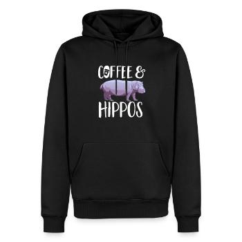 Hippopotame Hippopotame - Sweat à capuche Premium bio Homme - noir - Devant - Nico (187cm)