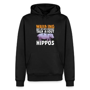 Hippopotame Hippopotame - Sweat à capuche Premium bio Homme - noir - Devant - Nico (187cm)