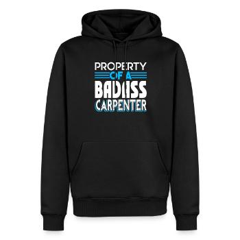 Carpenter Property Of A Badass Carpenter - Men’s Premium Organic Hoodie - black - Front - Nico (187cm)