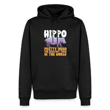 Hippopotame Hippopotame - Sweat à capuche Premium bio Homme - noir - Devant - Nico (187cm)