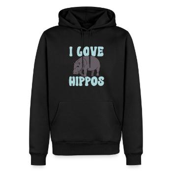 Hippopotame Hippopotame - Sweat à capuche Premium bio Homme - noir - Devant - Nico (187cm)