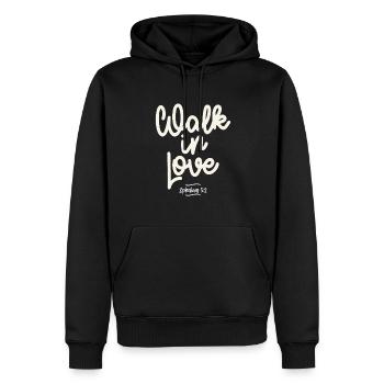 Walk in Love - Ephesians 5:2 Christian Quote - Men’s Premium Organic Hoodie - black - Front - Nico (187cm)