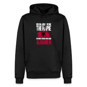 Albanische Flagge Albanischer Adler Shqiponja - Männer Premium Bio Hoodie - Schwarz - Vorne - Nico (187cm)