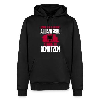 Albanische Flagge Albanischer Adler Shqiponja - Männer Premium Bio Hoodie - Schwarz - Vorne - Nico (187cm)
