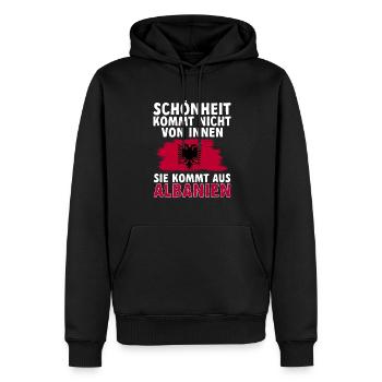 Albanische Flagge Albanischer Adler Shqiponja - Männer Premium Bio Hoodie - Schwarz - Vorne - Nico (187cm)