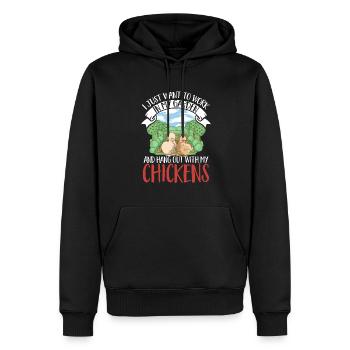 Seidenhuhn Poulet soyeux - Sweat à capuche Premium bio Homme - noir - Devant - Nico (187cm)