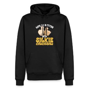 Seidenhuhn Poulet soyeux - Sweat à capuche Premium bio Homme - noir - Devant - Nico (187cm)