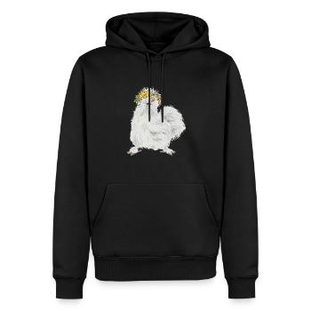 Seidenhuhn Poulet soyeux - Sweat à capuche Premium bio Homme - noir - Devant - Nico (187cm)