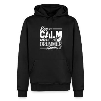 Drummer Let The Drummer Handle It - Men’s Premium Organic Hoodie - black - Front - Nico (187cm)