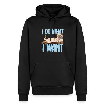 Siamkatze - Männer Premium Bio Hoodie - Schwarz - Vorne - Nico (187cm)