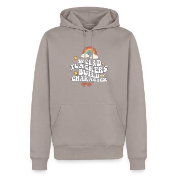 Des enseignants bizarres construisent un personnage à l’école groovy - Sweat à capuche Premium bio Homme - taupe - Devant - Nico (187cm)