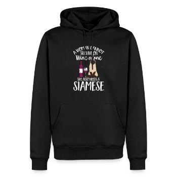 Siamkatze - Männer Premium Bio Hoodie - Schwarz - Vorne - Nico (187cm)