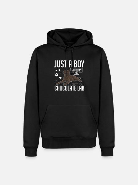 Chocolate Labrador Retriever Dog - Men’s Premium Organic Hoodie - black