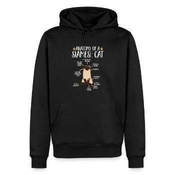 Siamkatze - Männer Premium Bio Hoodie - Schwarz - Vorne - Nico (187cm)