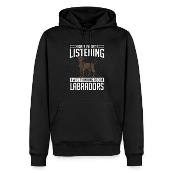 Chocolate Labrador Retriever Hund - Männer Premium Bio Hoodie - Schwarz - Vorne - Nico (187cm)