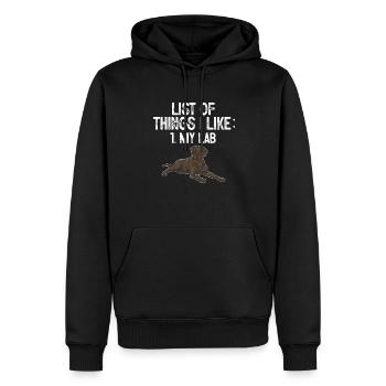 Chocolate Labrador Retriever Hund - Männer Premium Bio Hoodie - Schwarz - Vorne - Nico (187cm)