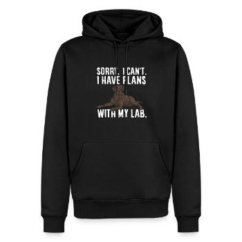 Chocolate Labrador Retriever Hund - Männer Premium Bio Hoodie - Schwarz - Vorne - Nico (187cm)