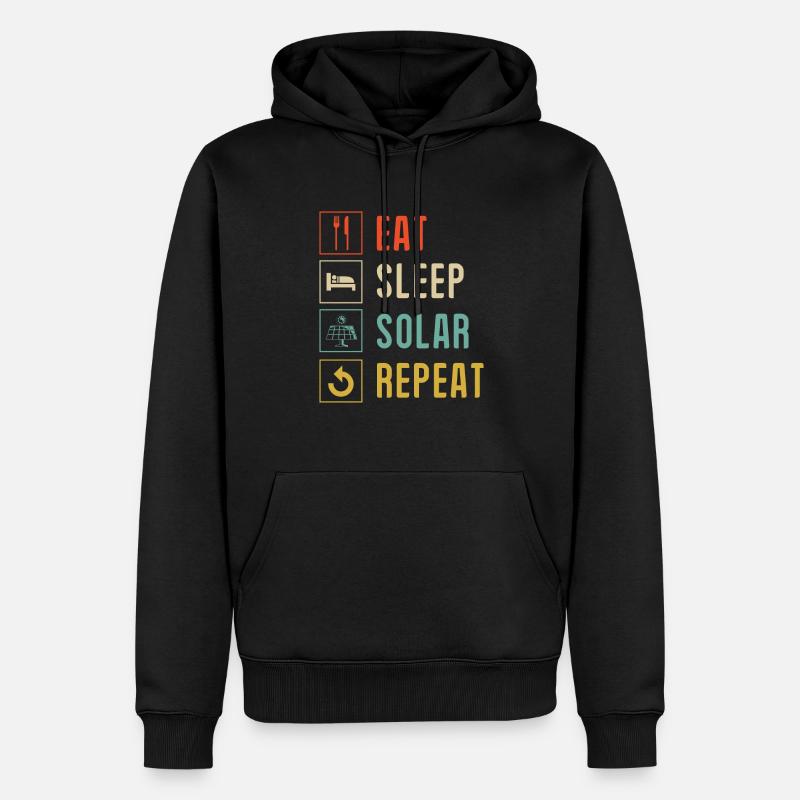 Solarmodul Solarenergie Solarstrom - Männer Premium Bio Hoodie - Schwarz