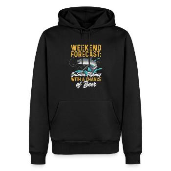 Pêche au saumon Pêcheur de saumon - Sweat à capuche Premium bio Homme - noir - Devant - Nico (187cm)