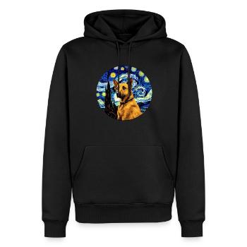 German Shepherd Funny Dog Popular Artwork Pet Love - Men’s Premium Organic Hoodie - black - Front - Nico (187cm)