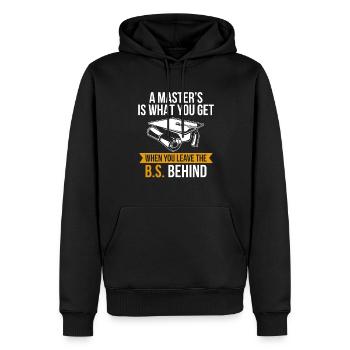 Master Etudes Master - Sweat à capuche Premium bio Homme - noir - Devant - Nico (187cm)