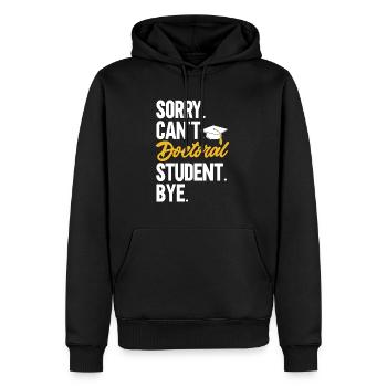 PhD Graduate Doktorgrad Ph.D. Promotion - Männer Premium Bio Hoodie - Schwarz - Vorne - Nico (187cm)