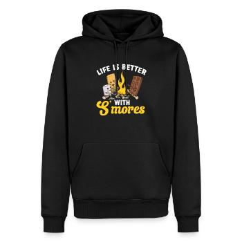 S'more Lagerfeuer Marshmallow Camping - Männer Premium Bio Hoodie - Schwarz - Vorne - Nico (187cm)