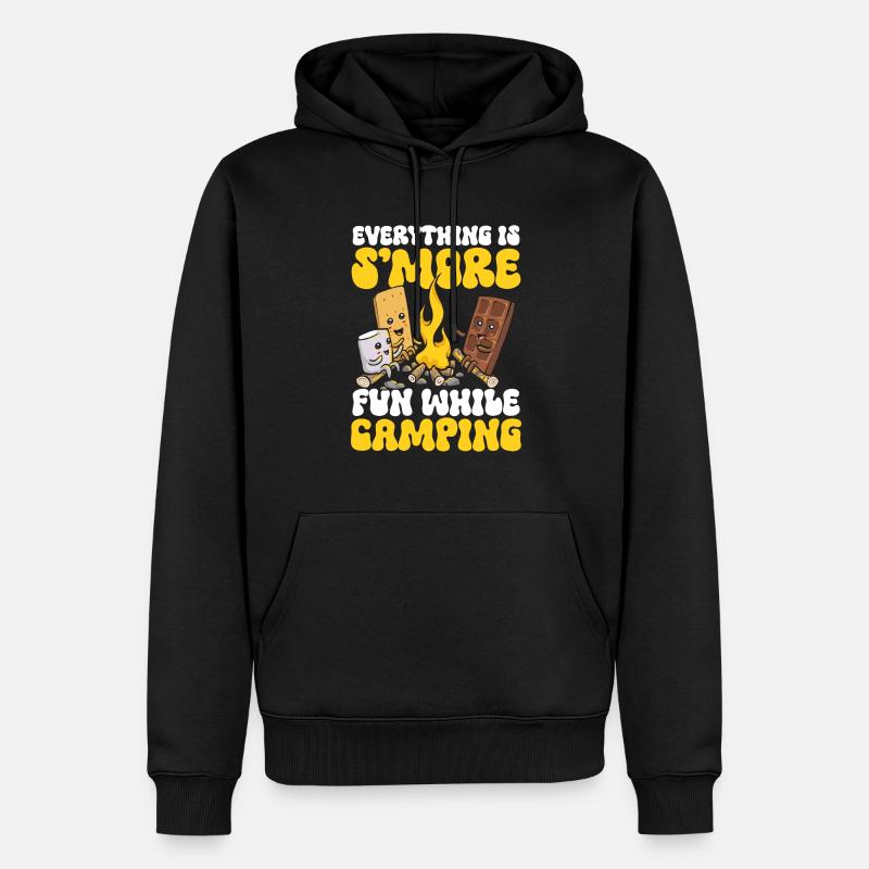 S'more Campfire Marshmallow Camping - Sweat à capuche Premium bio Homme - noir