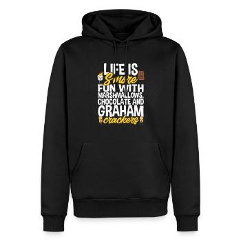 S'more Campfire Marshmallow Camping - Sweat à capuche Premium bio Homme - noir - Devant - Nico (187cm)