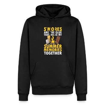 S'more Campfire Marshmallow Camping - Sweat à capuche Premium bio Homme - noir - Devant - Nico (187cm)