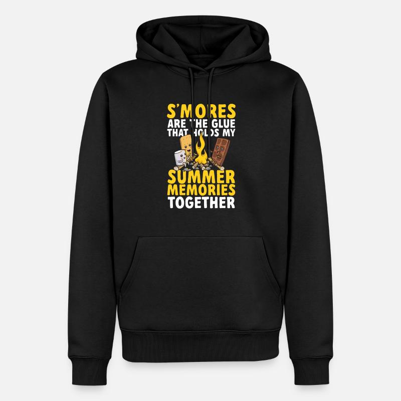 S'more Campfire Marshmallow Camping - Sweat à capuche Premium bio Homme - noir