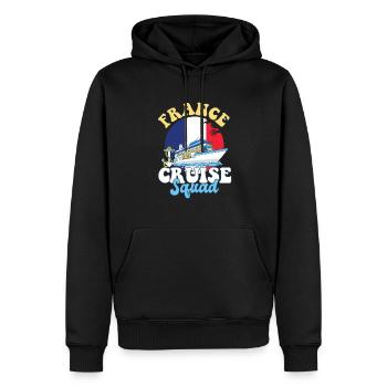Voyage de vacances en famille France Cruise Squad - Sweat à capuche Premium bio Homme - noir - Devant - Nico (187cm)