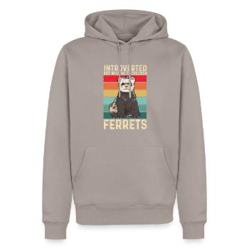 Furet, propriétaire de furet - Sweat à capuche Premium bio Homme - taupe - Devant - Nico (187cm)